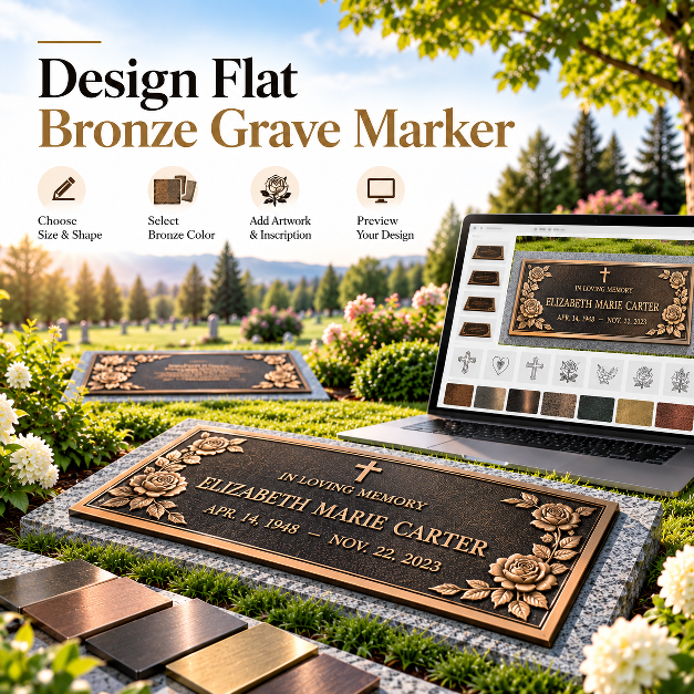 Bronze grave marker | Cemetery bronze plaque